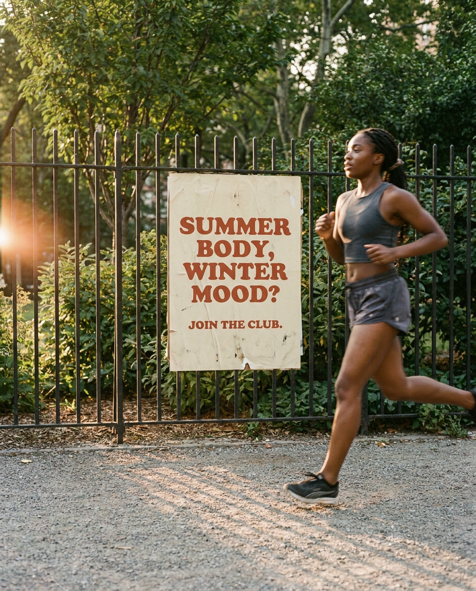 Summer body, winter mood? Join the club.