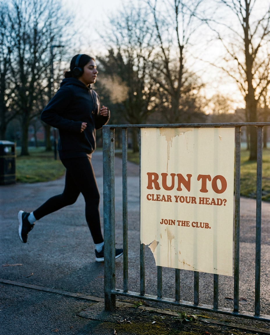 Runner at first light wearing an Ultrahuman smart ring.